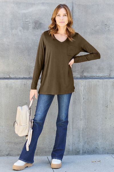 Basic Bae Take Me Anywhere V-Neck Long Sleeve Top