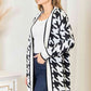 Woven Right Never Fades Houndstooth Open Front Longline Cardigan
