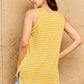 Doublju Talk To Me Striped Sleeveless V-Neck Top in Yellow Gold