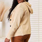 Woven Right Sweater Shinin' Button Down Long Sleeve Hooded Sweater