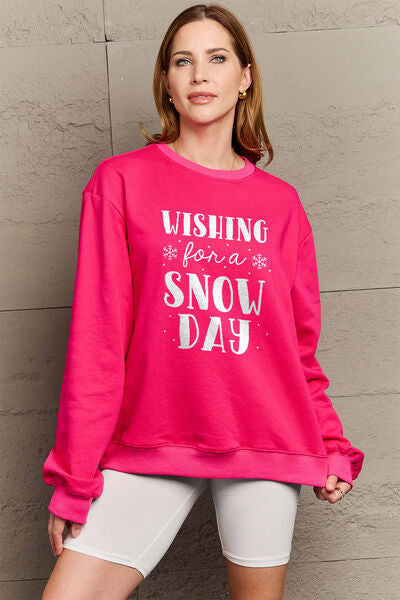 Simply Love WISHING FOR A SNOW DAY Graphic Sweatshirt