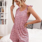 Leopards and Lattes Tie-Shoulder Scoop Neck Romper
