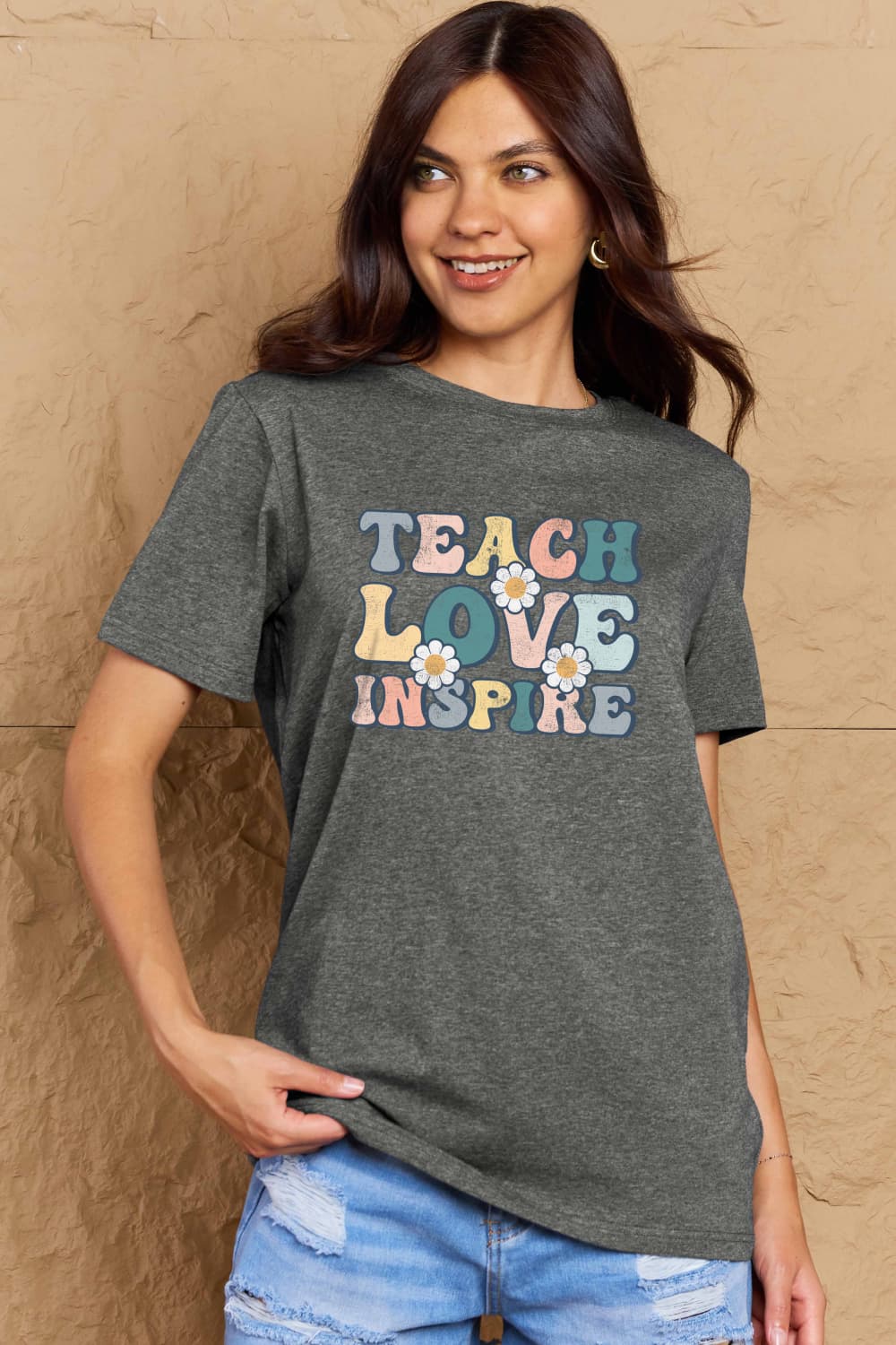 Simply Love TEACH LOVE INSPIRE Graphic Cotton T-Shirt
