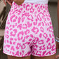 Wild in Pink Leopard Elastic Waist Shorts