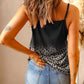 Leopards and Lace Trim Printed Cami