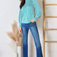Zenana My Trendy Year Mock Neck Ribbed Long Sleeve Top