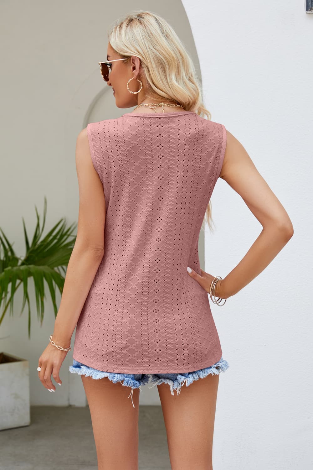 Mellow and Cute Spliced Lace V-Neck Tank