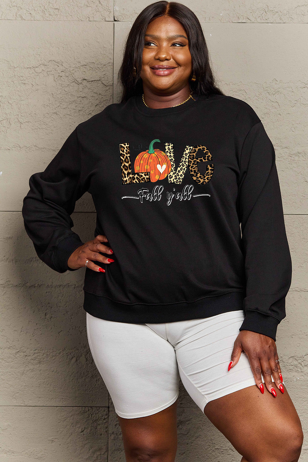 Simply Love LOVE FALL Y'ALL Graphic Sweatshirt