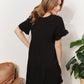 Double Take Love Language V-Neck Flounce Sleeve Tiered Dress