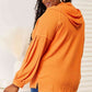 Basic Bae Pumpkin Spice Side Slit Buttoned Waffle Knit Hoodie