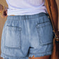 Don't Underestimate Me Pocketed Frayed Denim Shorts