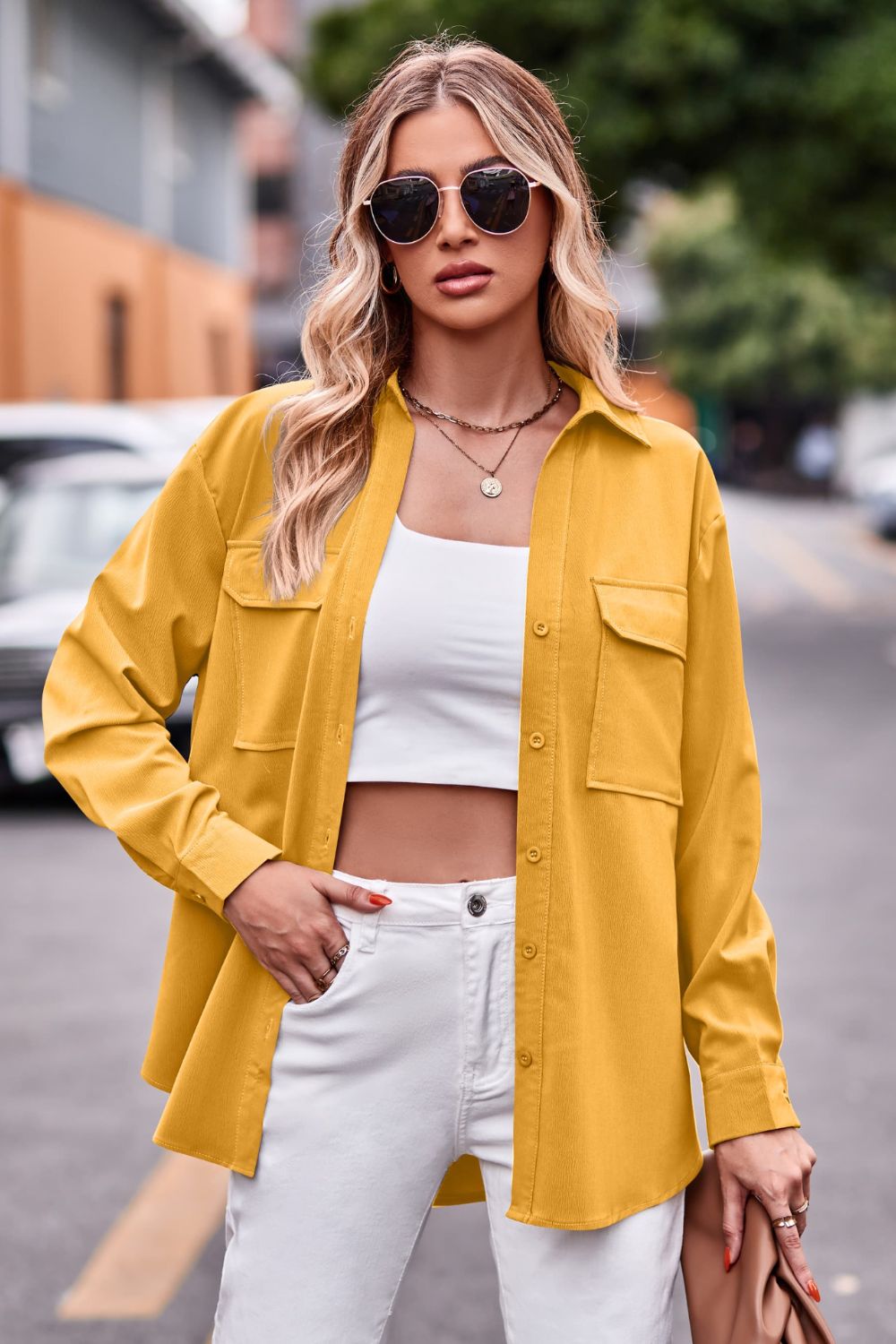 Just Can't Wait Dropped Shoulder Longline Shirt with Pockets