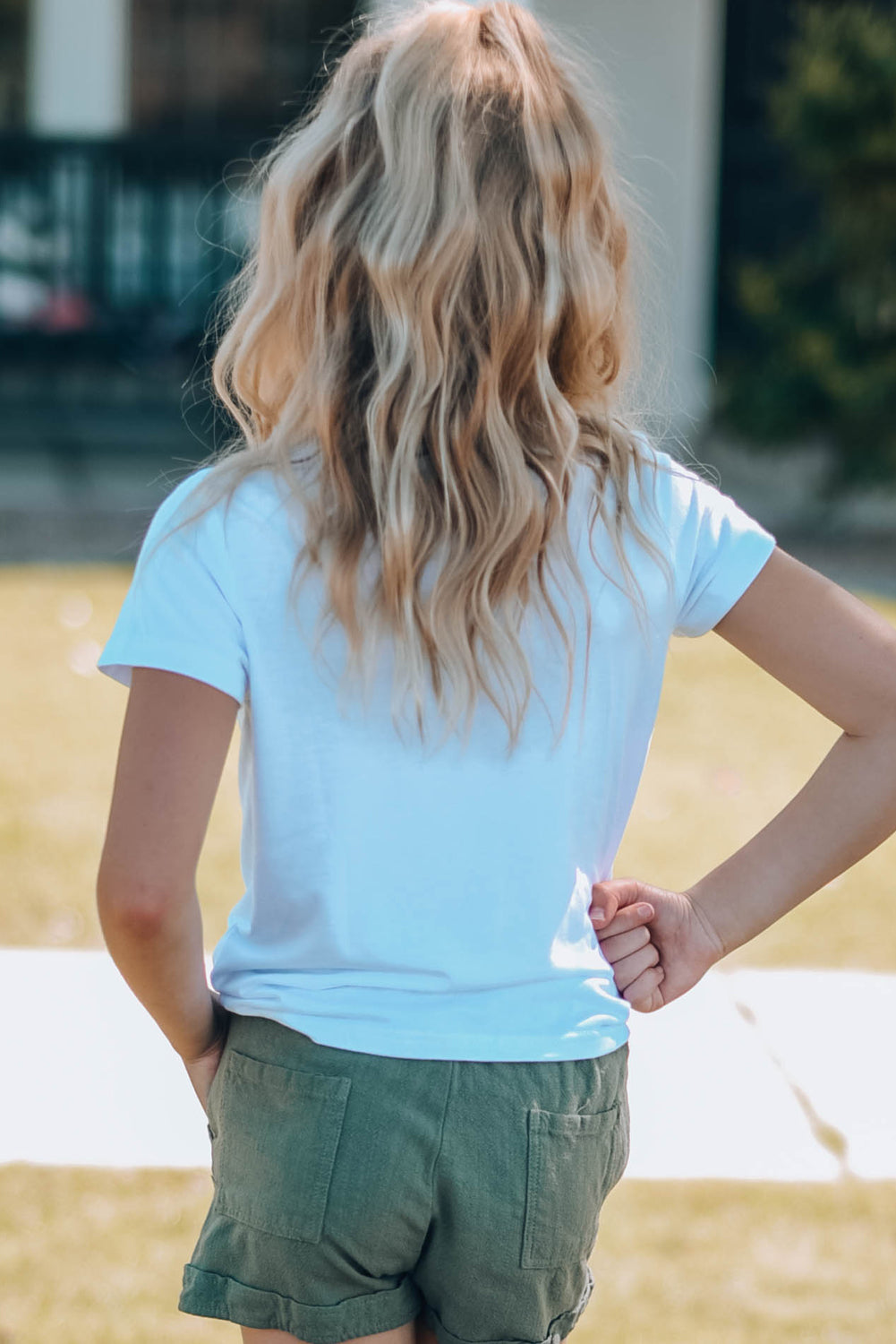 Mama's Mini Rainbow Round Neck Girls Graphic Tee Shirt