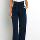 Office Chic Tie Front Wide Paperbag Waist Leg Pants