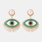Evil Eye Shape Rhinestone Zinc Alloy Synthetic Dangle Earrings