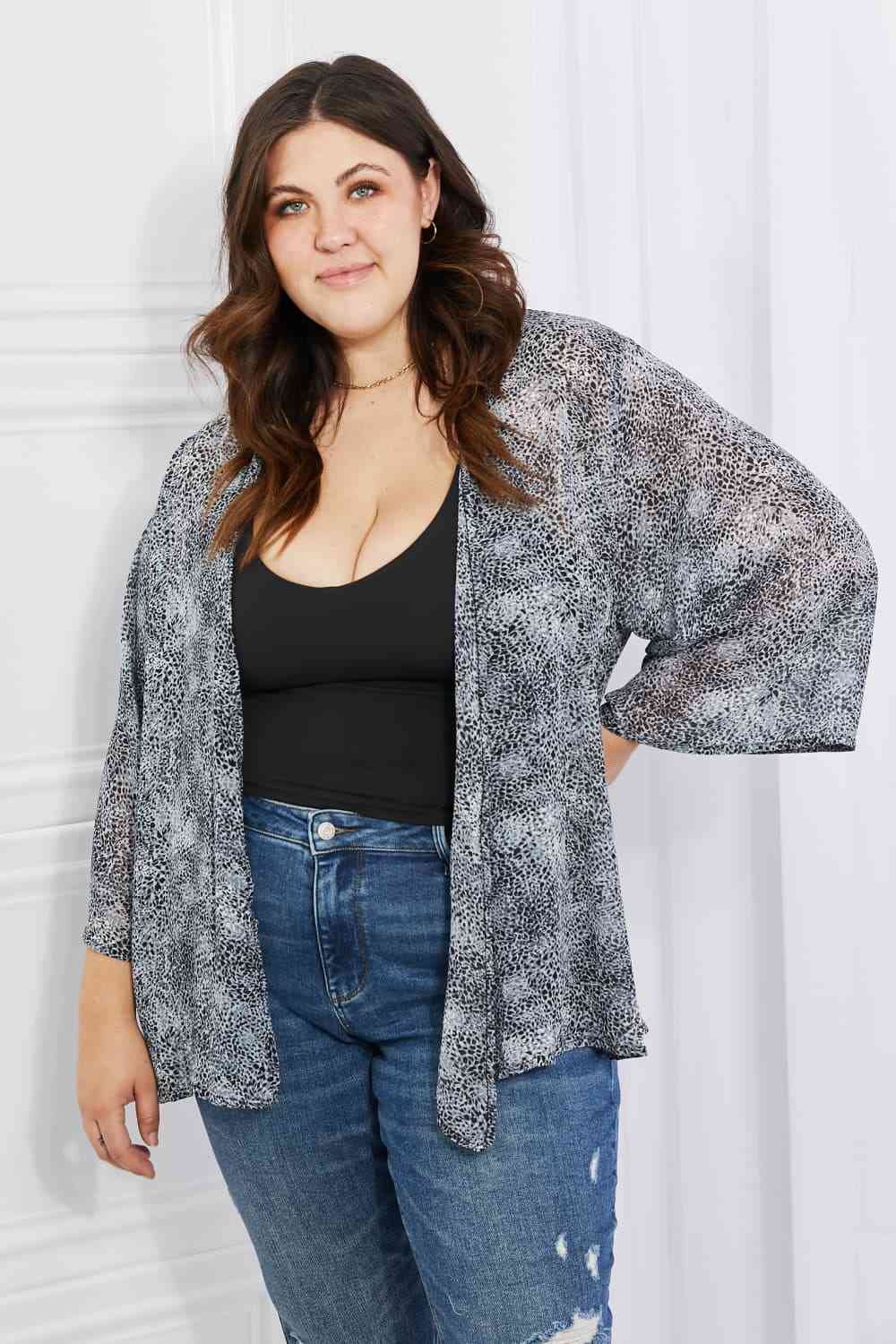 Melody Slithering Through Snake Print Chiffon Kimono