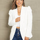 Double Take Leading The Day Puff Sleeve Shawl Collar Blazer