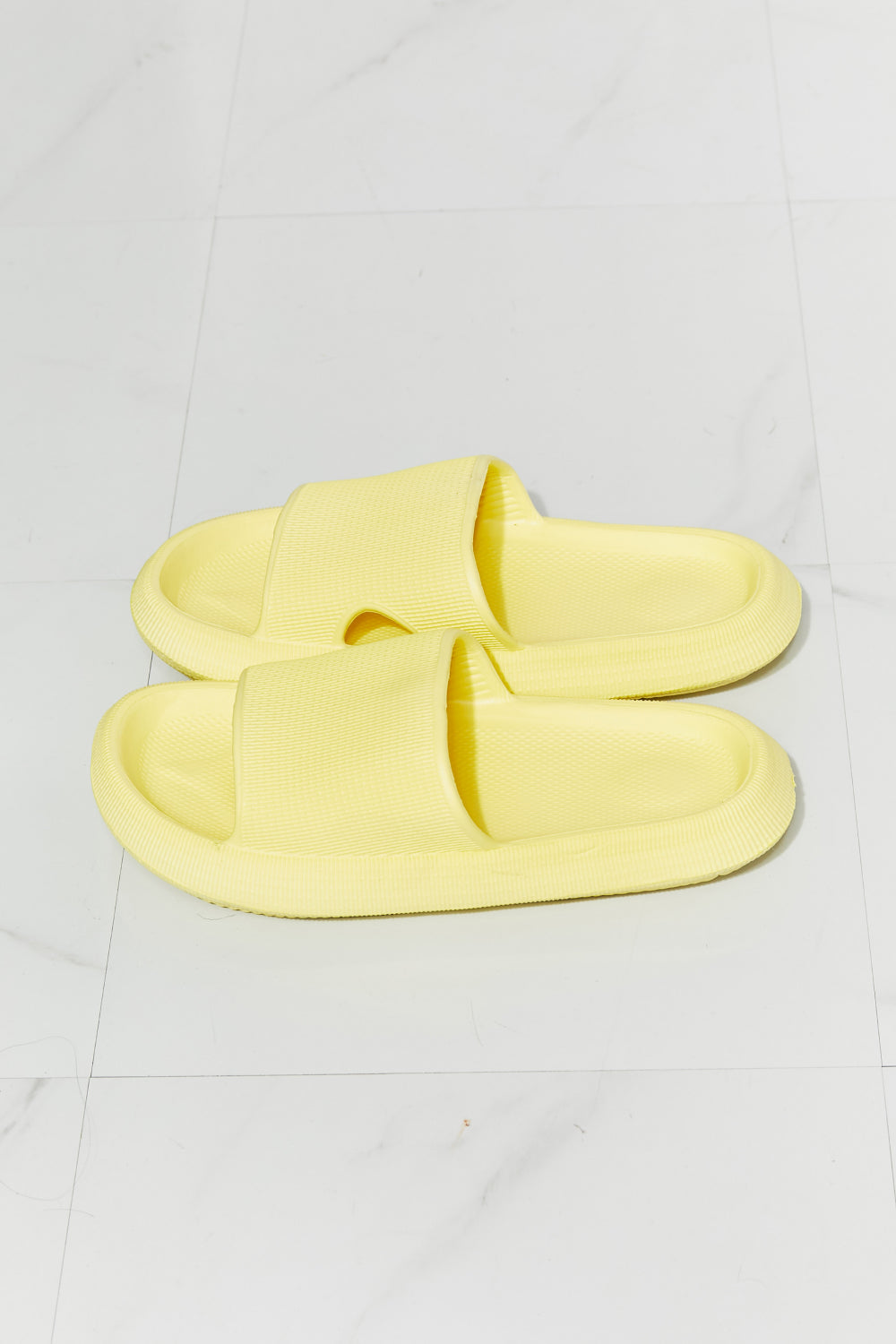 MMShoes Arms Around Me Open Toe Slides in Yellow