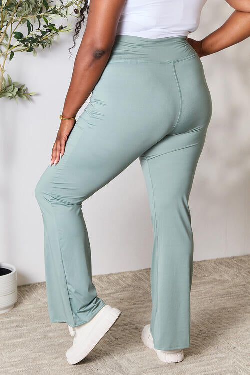 Heimish Fall Mornings Wide Waistband Sports Pants in Sage