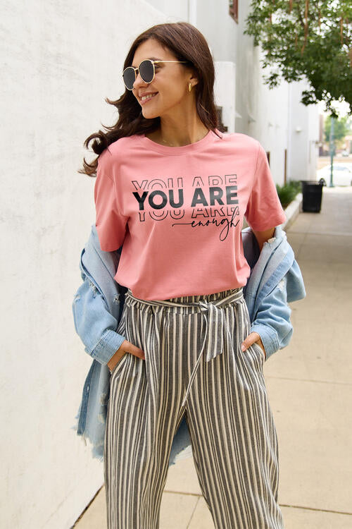 Simply Love YOU ARE ENOUGH Short Sleeve Graphic T-Shirt