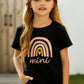 Mama's Mini Rainbow Round Neck Girls Graphic Tee Shirt