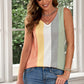 In Sync Multicolored Striped Waffle-Knit Sleeveless Tank