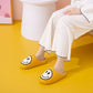 Melody A Perfect Day Smiley Face Cozy Slippers in Yellow/White