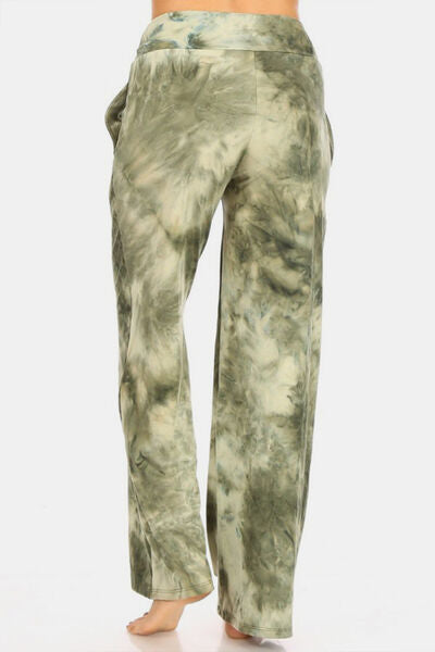 Leggings Depot Glam and Chill Buttery Soft Printed Drawstring Pants in Green