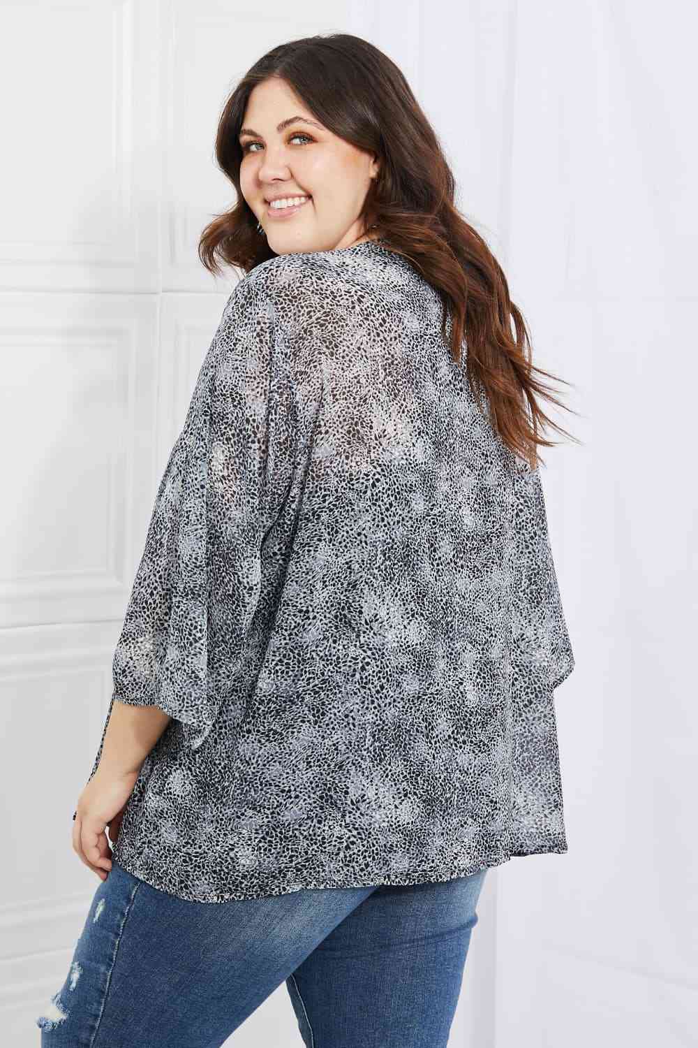 Melody Slithering Through Snake Print Chiffon Kimono