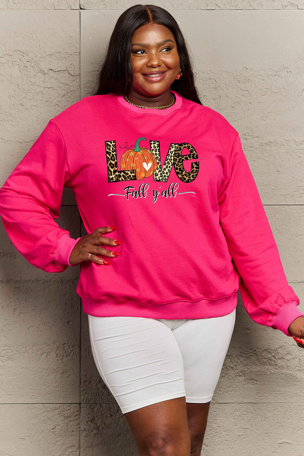 Simply Love LOVE FALL Y'ALL Graphic Sweatshirt