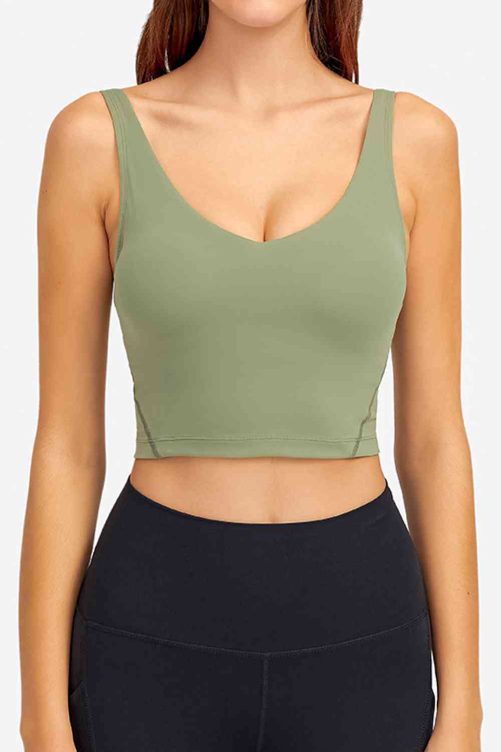 Cherished Deep V-Neck Crop Sports Bra