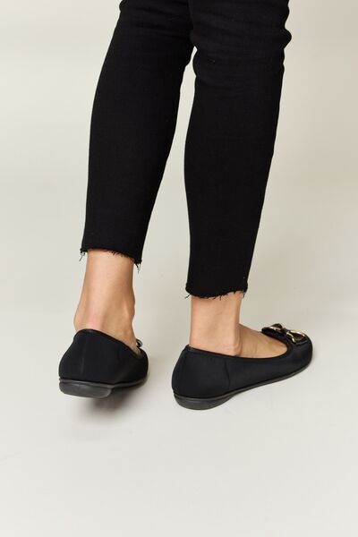 Forever Link Stepping Out Metal Buckle Flat Loafers