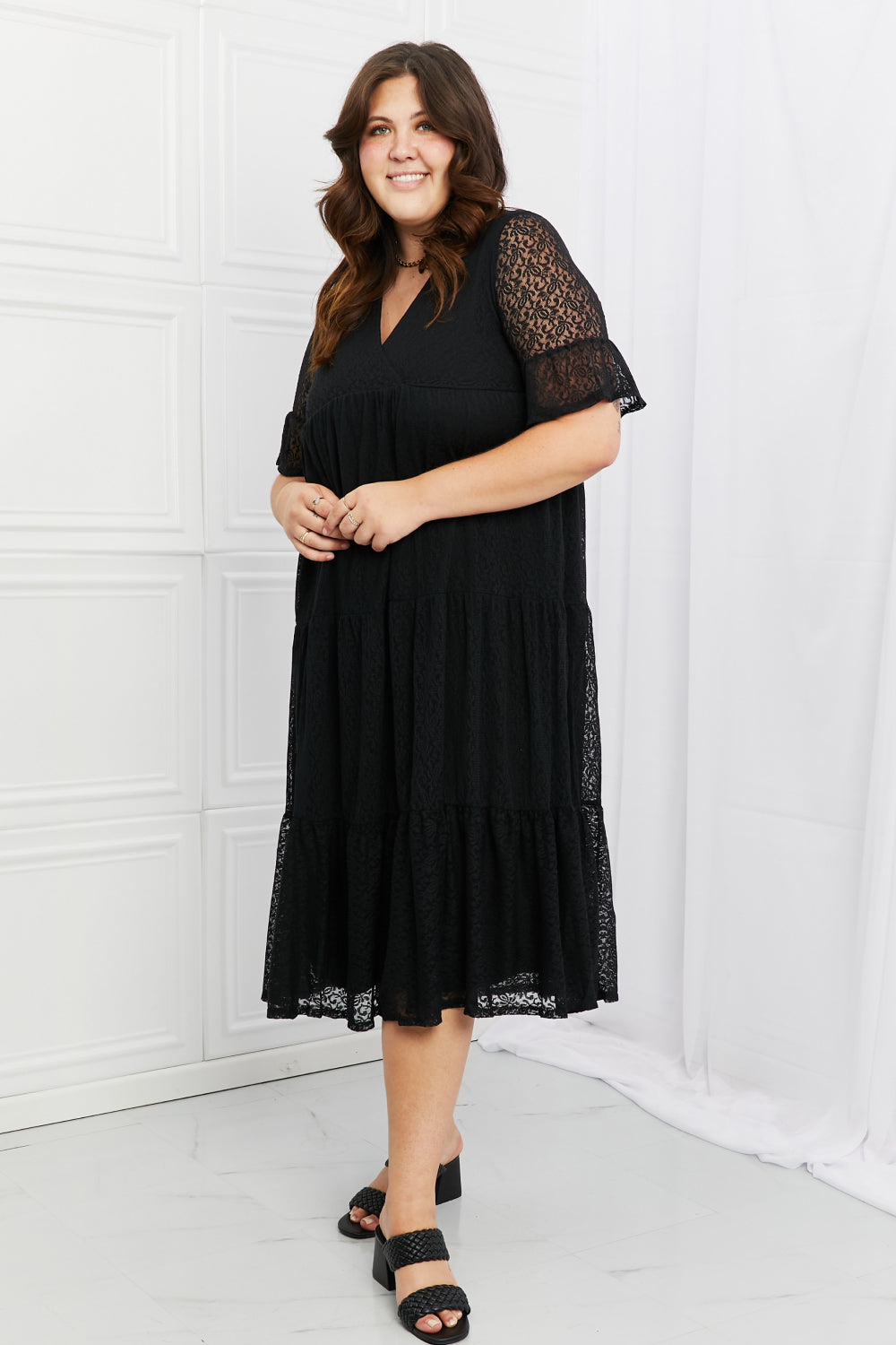 P & Rose Lovely Lace Tiered Dress