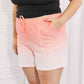Zenana In The Zone Dip Dye High Waisted Shorts in Coral