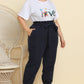 Love Is Blooming Graphic Tee and Belted Paperbag Joggers Set with Pockets