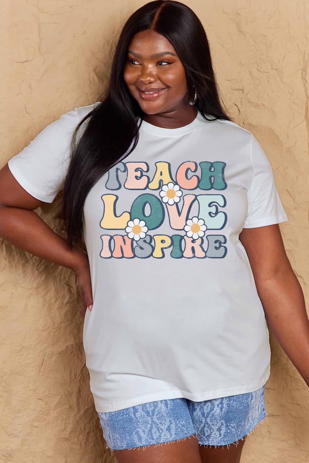 Simply Love TEACH LOVE INSPIRE Graphic Cotton T-Shirt