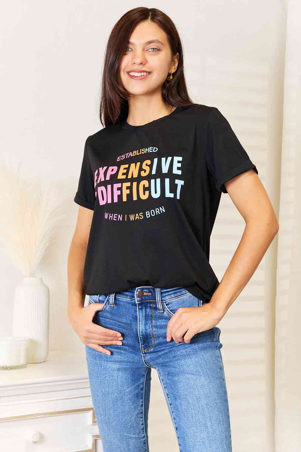 Simply Love Established Graphic Cuffed Sleeve T-Shirt