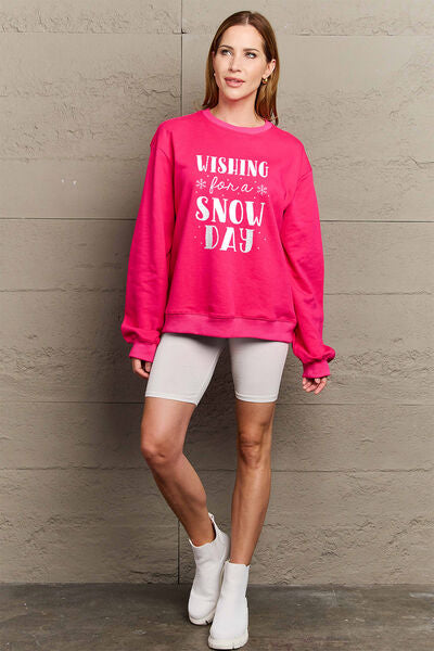 Simply Love WISHING FOR A SNOW DAY Graphic Sweatshirt