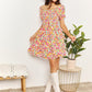 Double Take Playful Beauty Smocked Sweetheart Neck Flounce Sleeve Mini Dress