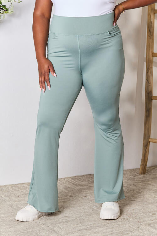 Heimish Fall Mornings Wide Waistband Sports Pants in Sage