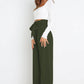 Office Chic Tie Front Wide Paperbag Waist Leg Pants