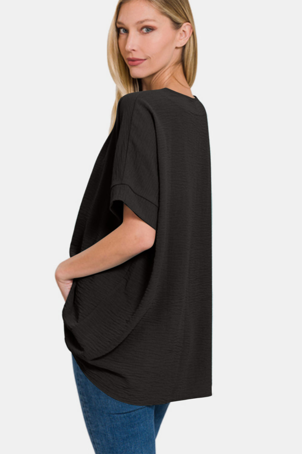 Zenana Instant Connection V-Neck Short Sleeve Top