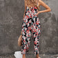 Vacation Mode On Botanical Print Spaghetti Strap Cropped Jumpsuit