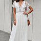 Pardon My French Scalloped Trim Lace Plunge Dress
