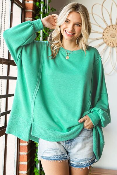 First Love Mint Conviction Exposed Seam Blouse