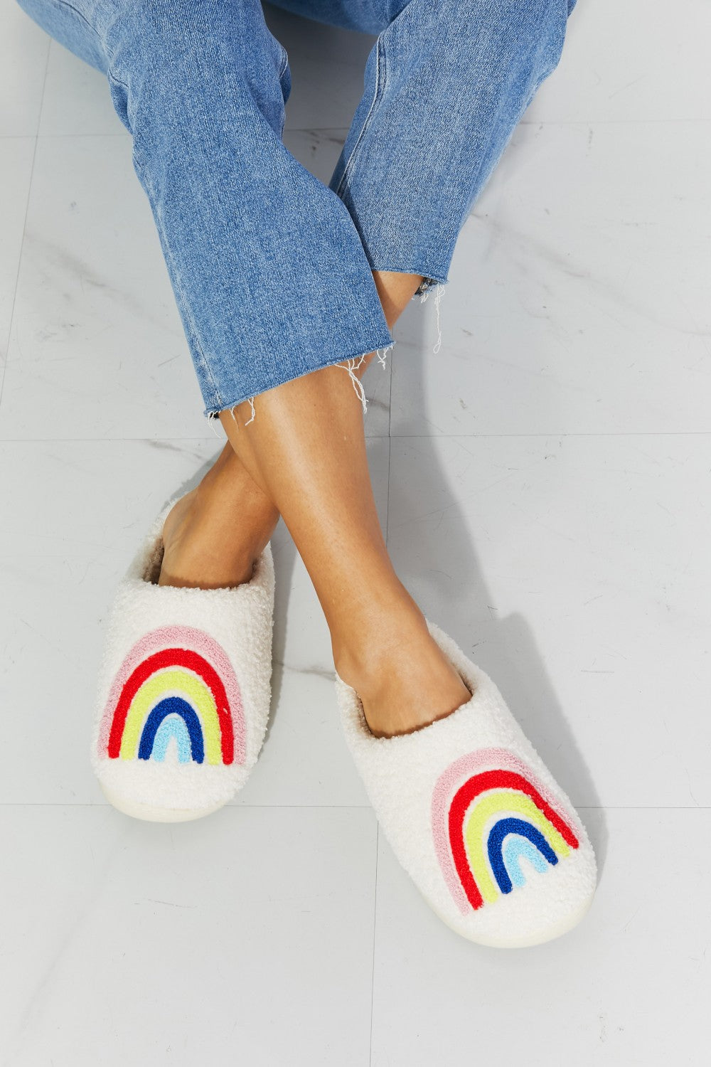 MMShoes Rainbow Plush Slippers