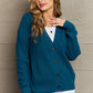 Zenana Kiss Me Tonight Button Down Cardigan in Teal