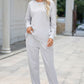 You + Me Round Neck Top and Drawstring Pants Lounge Set