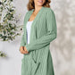 Basic Bae All Day Everyday Ribbed Open Front Cardigan with Pockets