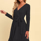 Warm Today, Cold Tomorrow Long Sleeve Tie Waist Ruffle Hem Dress